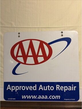 Vintage AAA Approved Auto Repair double sided metal sign 26”x24”